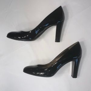 Calvin Klein black patent pumps